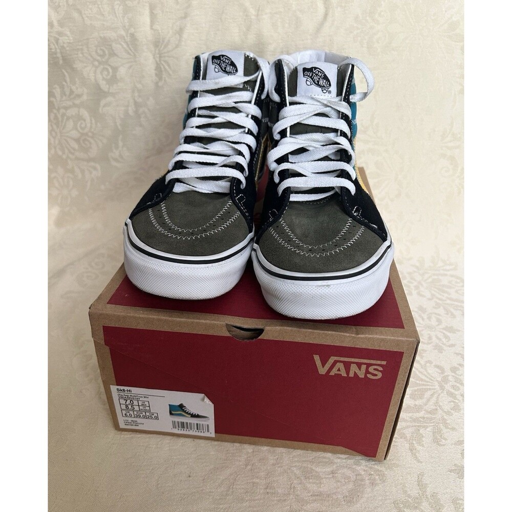 Vans Sk8-Hi Zig Zag Multi/True White VN0A4BV619Y Men 7 Women 8.5 Gently used Box